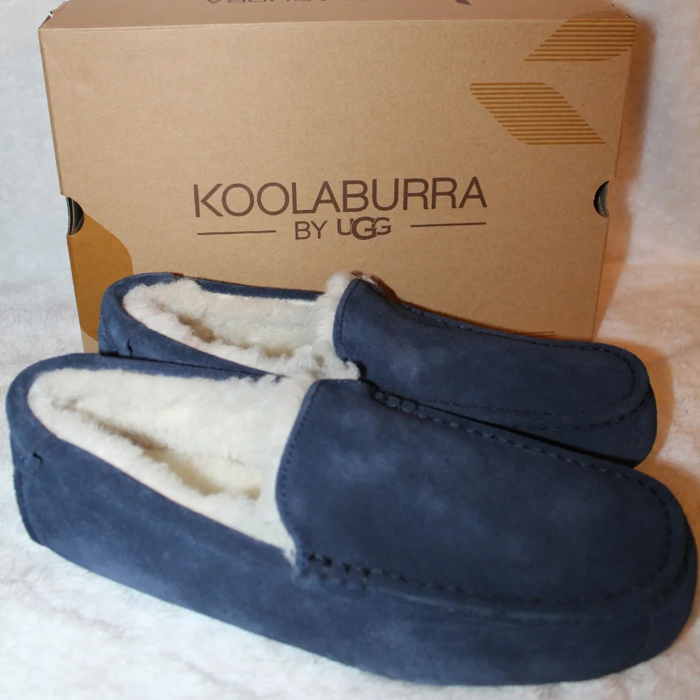 UGG KOOLABURRA SUEDE FUR‎ SLIPPERS BLUE NEW!